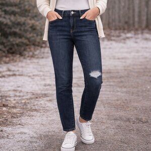 GAP Denim Legging Jeans 27R / Size 4 Skinny Distressed Stretch Dark Wash Women